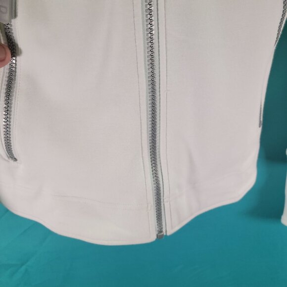 Scottevest SEV The Chloe Glow Hoodie XS White Zip-Up  Jacket With Hood & Pockets - Picture 4 of 14